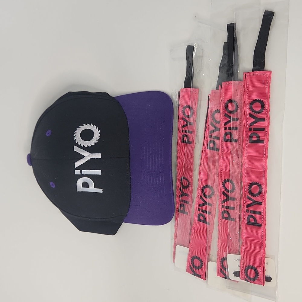 Piyo Hat and 4 pink Non-Slip Headbands